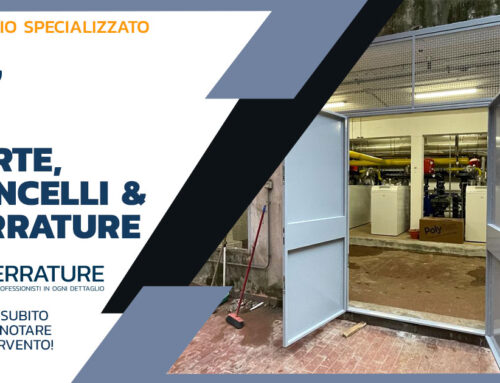 Realizzazione porta in ferro a due ante per locale centrale termica