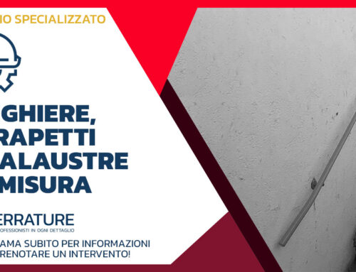 Installazione di corrimano realizzato su misura per scala di accesso alle cantine di un palazzo residenziale